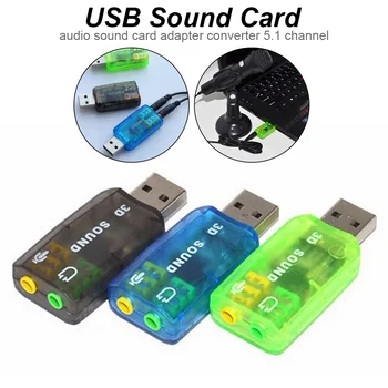 Išorinė USB Garso plokštė-5.1-Kanalo w/3.5 mm Ausinių ir Mikrofono Lizdas Kompiuterio Sąsaja Stereo Mic Audio USB Keitiklis