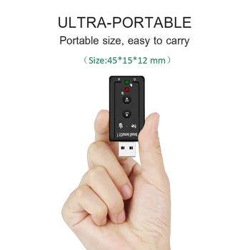 Išorinė USB Garso plokštė 7.1 Kanalo 3D Audio Adapteris 3,5 mm Ausinių MIC Pakeisti KOMPIUTERIO Darbalaukio Sąsiuvinis
