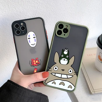 JAMULAR Animacinių filmų Anime Laimingas Totoro Telefono dėklas Skirtas iPhone 12 Pro 11 XS MAX X 7 XR SE2020 8 6Plus Sunku Silikono Padengti Matiniu Fundas