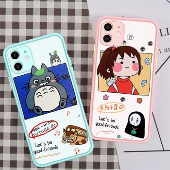 JAMULAR Animacinių filmų Japonijos Anime Totoro Telefono dėklas Skirtas iPhone 11 Pro XS MAX X XR SE20 8 7 6Plus atsparus smūgiams Silikoninis Dangtelis Saldainių Coque