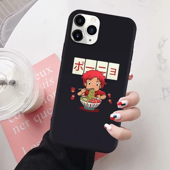 JAMULAR Mielas Animacinių filmų Makaronai Katė Telefono dėklas Skirtas iPhone 7 X 11 Pro XR XS MAX 8 6s Plius Japonijos Anime Totoro Minkštas Silikoninis Dangtelis Krepšys