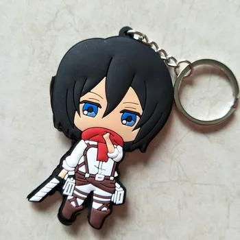Japonija Ataka Titan Keychain Mielas Anime Minkštas Laisvės Sparno Mikasa Automobilių Key Chain Vaikų Maišelį Pakabukas Aksesuarai Dovanos