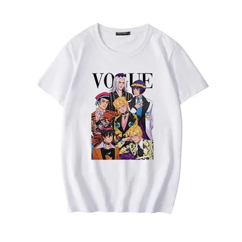 Japonija Harajuku Anime JoJo Keistų Nuotykių Juokingi marškinėliai Moteris Animacinių filmų Atspausdintas T-shirt Moterų Atsitiktinis vatos Pagaliukai Tee