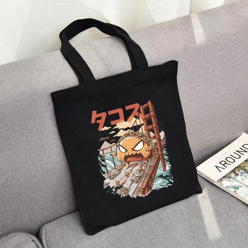 Japonija Stiliaus Animaciją Nešti Pirkinių Krepšys Lady Literatūros Harajuku Drobės Pečių Maišą Studentų Medžiaga Ekologinio Sulankstomas Shopper Bags