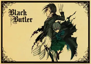 Japonų Anime Black Butler Retro plakato Namų puošybai Kraft Plakatas, Tapyba Sienų lipdukai