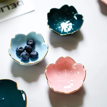 Japonų Stiliaus Keramikos Patiekalas Kūrybos Gėlių Formos Dubuo Keramikos Prieskonių Mažas Patiekalas Sakura Keramikos Patiekalų Virtuvė
