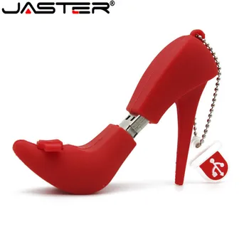 JASTER Hot aukštos obcasie batų USB Flash Drive Atminties U Disko 4g 16g 32g 64GB Kortelė Stick Dovana Pendrive Klavišą Creativo Dovana panele
