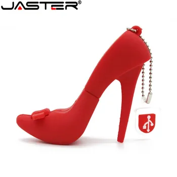 JASTER Hot aukštos obcasie batų USB Flash Drive Atminties U Disko 4g 16g 32g 64GB Kortelė Stick Dovana Pendrive Klavišą Creativo Dovana panele