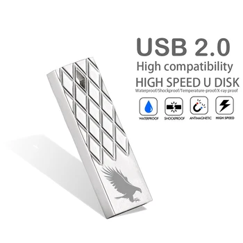 JASTER naujas, nerūdijančio plieno metalo USB flash drive, 4G, 8G 16GB 32GB 64GB asmeninį pen drive USB atminties kortelėje, U disko dovana užsakymą