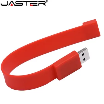 JASTER Silikono Apyrankę ant Riešo Juostos pendrive 4 GB 16GB 32GB 64GB USB 2.0 USB Flash Drive Pen Ratai Stick U Disko Pendriver dovana