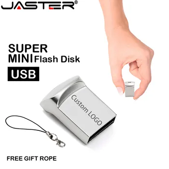 JASTER Super Mini Metalo USB flash drive 4GB 8GB 16GB 32GB 64GB Nustatyti Pen Drive USB Atminties kortelėje, U disko dovana logotipą