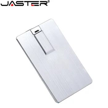 JASTER Usb Flash Drive 4GB 8GB 16GB 32GB 64GB Metalo Kortelę, Pendrive Verslo Dovanų Usb Stick Kreditinės Kortelės Pen Ratai