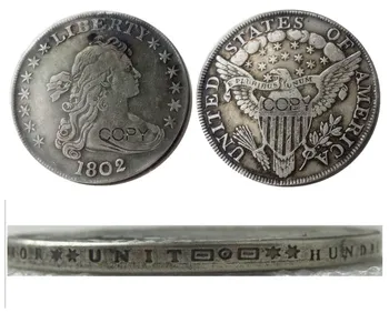 JAV 1802 Puoštas Krūtinė Doleris Sidabro Padengtą Kopijuoti Monetos
