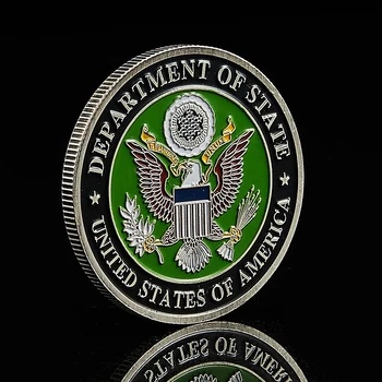 JAV Iššūkis Monetos Metalo Kaukolė Žalioji Beretė Spalvinga Valstybės Departamento Free Eagle 