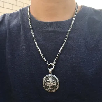 Jeruzalės Kryžiaus Karoliai Izraelio Minimalistinio 35*35 mm Medalis Religinio Tikėjimo Pakabukas Kryžiuočių Papuošalai Dropship