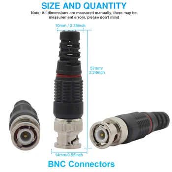 JR-B35 2/5/10 pyragai vaizdo jungtis BNC ,adapteris, 50ohms 75ohms Gryno vario BNC jungtis, Juodos spalvos Plastiko Tai CCTV Kameros Priedai