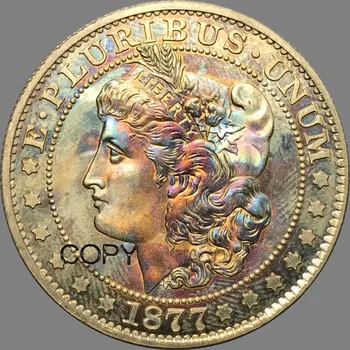 Jungtinės amerikos valstijos Amerikos 1877 Morgan Pusę Dolerio, Žalvario, Sidabro Padengtą Replika Kopijuoti Monetas