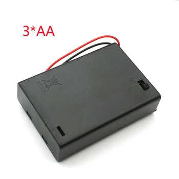 Juoda 3 AA Baterijų Laikiklis Dėžutė Atveju Perjungti Naujas 3 AA 2A Baterijų Laikiklis Dėžutė Atveju Perjungti 4.5 V