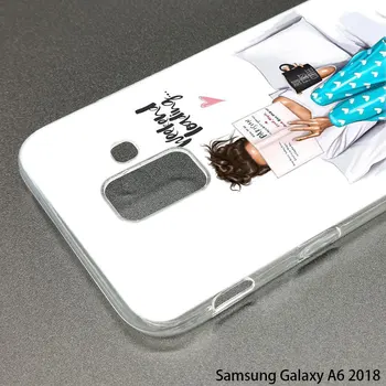 Juoda Ruda Plaukų kavos mergaitė Bosas Atveju, Samsung Galaxy S10 S10E 5G S8 S9 S7 Edge 10 Pastaba Plus 9 A9 A8 A7 A6 Plius 2018 A5 2017