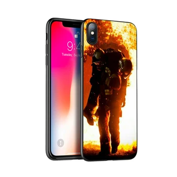 Juoda tpu case for iphone 5 5s SE 2020 6 6s 7 8 plus x 10 padengti iphone XR XS 11 pro MAX atveju Ugniagesiai Herojai Gaisrininkas