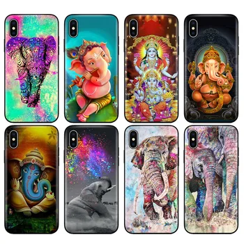 Juoda tpu case for iphone 5 5s SE 2020 6 6s 7 8 plus X 10 XR XS 11 pro MAX silicon cover atveju Ganeša Induistų Dievo dramblys