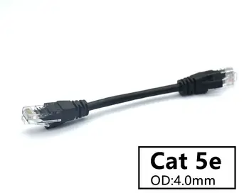 Juoda Trumpa Kabelis 1m 10CM CAT5 CAT5e UTP CAT6e Ethernet Tinklo Kabelis Vyrų Vyrų RJ45 Pleistras LAN kabelį Gigabit Ethernet PC