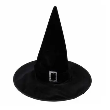 Juodas Veliūras Ragana, Burtininkė Skrybėlę Hallowen Fancy Dress Šalies Kostiumų Priedų Tiekimą Vaikų Dovanų