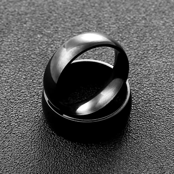 Juodosios Titano Plieno Pora Žiedas skirta Moterims ir Vyras Mėgėjams, Žiedas, Nerūdijančio Plieno, Vestuvių Juostas, 6mm 8mm
