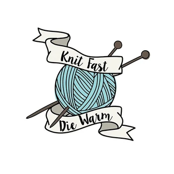 Juokinga, mezgimo siūlai ženklelis mezgimo greitai mirti šiltas pin amatų papuošalų kūrybos knitters nuojauta meno dekoro