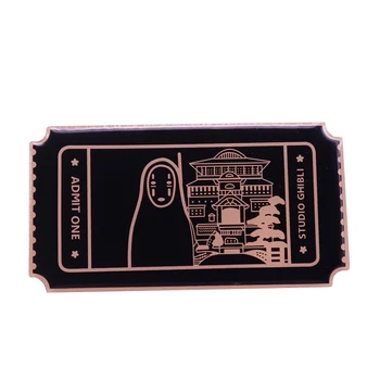 Juokinga pirtis bilietų apykaklės pin ne veido Ghibli gerbėjų aksesuaras