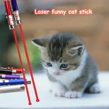 Juokingas 2-in-1 Laser Lazer Pen Žymiklį Keychain paketų prižiūrėtojų raktinę Fakelas Katė, Šuo Stick Žaislas Interaktyvus Žaislas katė Katė Prekių Kačių Žaislai