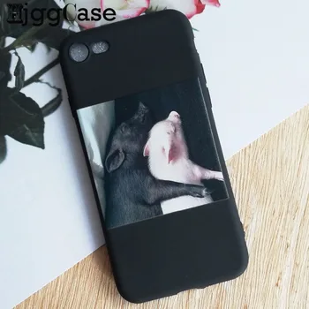 Juokingas Animacinių filmų Kiaulių Modelio Telefono dėklas Skirtas iphone 11 Pro XS MaxX XR Atveju iphone 6 S 5 5s 7 8 plius Minkštas Viršelis Mielas Pora Atvejais