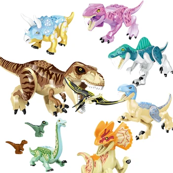 Juros periodo Pasaulyje Dinozaurų Parkas Indominus Rex Velociraptor Triceratopsas Gyvūnų Rinkiniai, Statyba Blokai figūrėlių, Žaislai Vaikams