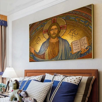 Jėzus kristus Sienos Meno Tapybos ant Sienos Religinių Plakatai ir Spausdina Cuadros Sienos Nuotraukas Namų Kambarį Apdaila