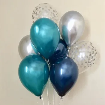 Jūros stiliaus šalis dekoro 5/10inch Žalsvai Mėlynos balionų vandenyno mėlyna spalva gimtadienio puošimas vestuvių prekių Dvigubo sluoksnio globals