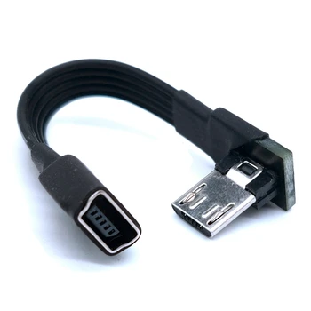 Kabelio 90 Laipsnių 90 Laipsnių Micro Male USB Į Mini USB Female Adapteris Keitiklis Duomenų Kabelių Linijos