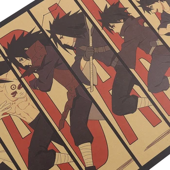 KAKLARAIŠTIS LER Klasikinis Anime Simbolių Retro Kraftpopieris Plakatas Derliaus Animacinių filmų Anime Naruto Plakatas Baras Vaikų Namų Dekoro 50.5x35cm