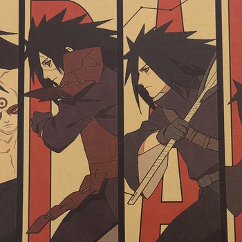 KAKLARAIŠTIS LER Klasikinis Anime Simbolių Retro Kraftpopieris Plakatas Derliaus Animacinių filmų Anime Naruto Plakatas Baras Vaikų Namų Dekoro 50.5x35cm