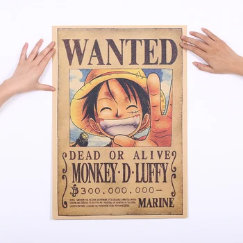 KAKLARAIŠTIS LER Namų Dekoro Sienų Lipdukai Derliaus Popieriaus Anime Plakatas Vienas Gabalas Plakatai Luffy Norėjo 51*35.5 cm