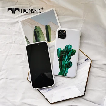 Kaktusas Žalia Telefono dėklas skirtas iPhone 11 Pro Max XR XS MAX White Blizga Augalų Juokinga Bananų Lapų Atveju iPhone 6 7 8 Plius Padengti Karšto