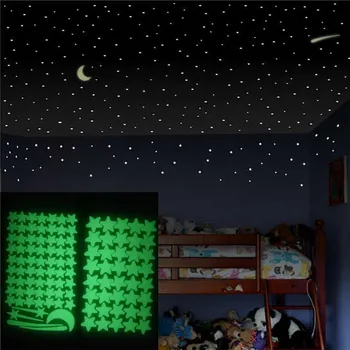 KAKUDER 3D Žvaigždės Švyti Tamsoje Sienų Lipdukai Šviesos Liuminescencinės Sienų Lipdukai Vaikams, Miegamojo Lubos, Kambario, Namo Apdaila