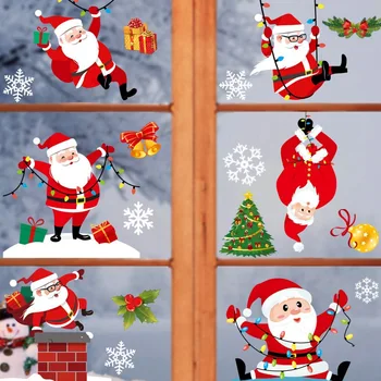 Kalėdiniai Langų Lipdukai, Kalėdų Senelis, Senis Besmegenis Sienų Lipdukai Linksmų Kalėdų Dekoracija Namuose Kalėdų Dovana, Ornamentas Naujųjų Metų 2021