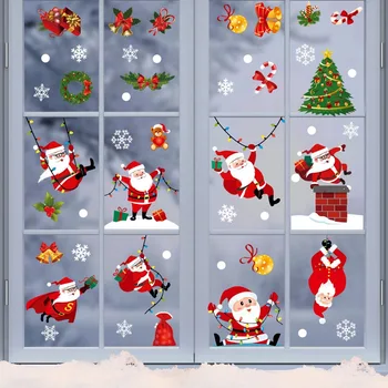 Kalėdiniai Langų Lipdukai, Kalėdų Senelis, Senis Besmegenis Sienų Lipdukai Linksmų Kalėdų Dekoracija Namuose Kalėdų Dovana, Ornamentas Naujųjų Metų 2021