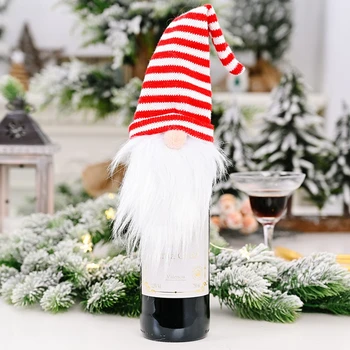Kalėdinis Vyno Butelis Padengti Krepšiai Santa Claus Vyno Butelio Dangtelį Dovanų Maišelis Kalėdų Vakarienę Kalėdų Stalo Dekoras Linksmų Kalėdų