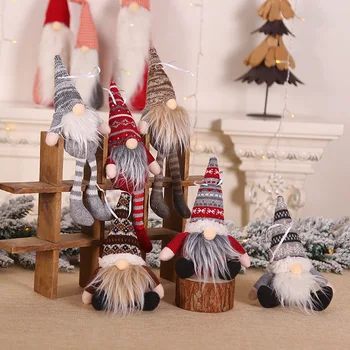 Kalėdinė dekoracija Apšvietimo Gnome Lėlės Pakabukas Santa Gnome Pliušinis Lėlės Dekoratyviniai kalėdų dekoracijas namams 2020 navidad