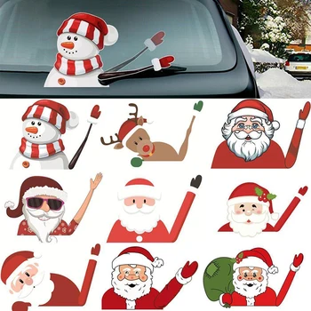 Kalėdų Automobilių Lipdukai Lipdukai Ir Santa Claus Garbanojimo Valytuvų Lipdukai Automobilio Stilius Galinio Stiklo Valytuvas Lipdukai Galinio Stiklų Lipdukas