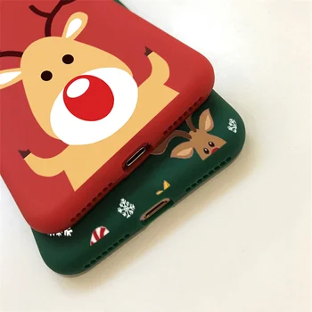 Kalėdų Elnių, Briedžių, Telefono dėklas Skirtas iPhone 7 8 6 6S Plius Santa Claus Matinis Dangtelis, Skirtas 