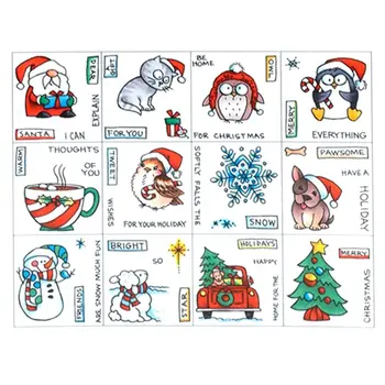 Kalėdų Gyvūnų Silikono Aišku, Antspaudas Stamp 
