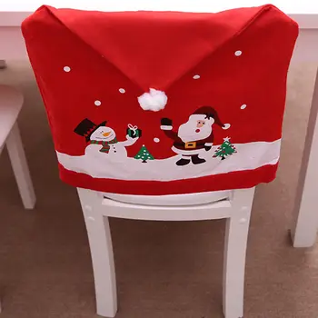Kalėdų Kėdė Padengti Kalėdų Švenčių Kalėdų Senelis, Animacinių Filmų Raudonos Kepurės Kėdė Galinį Dangtelį Kalėdų Vakarienės Stalo Šalies Namų Puošybai