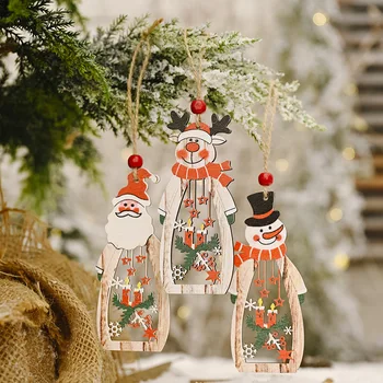 Kalėdų Pakabukas Medinis Kalėdų Senelis Kalėdų Dekoro ir Namų Šalies Kalėdų Medis 